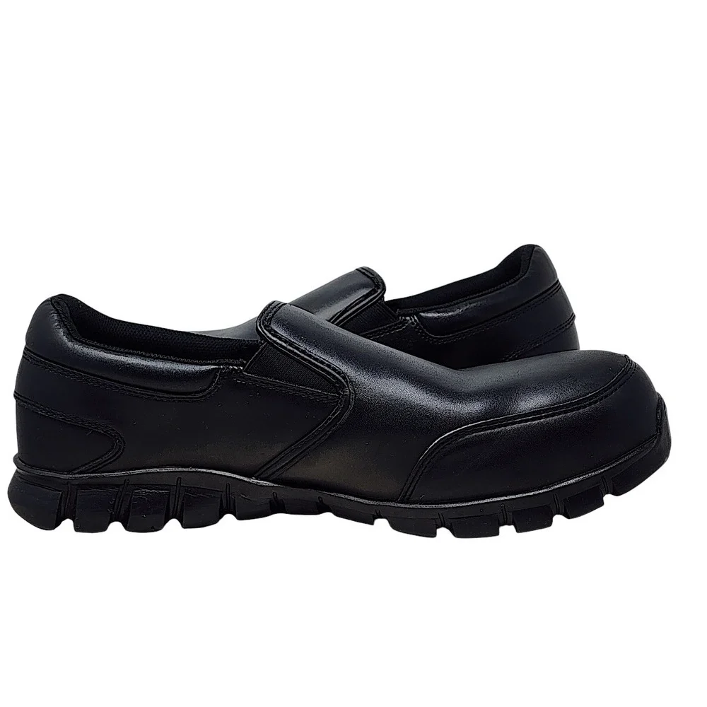 Reebok Sublite Work Shoes 14 W Mens Black Alloy Composite Toe Slip On Safety